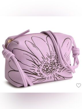 NWOT Vera Bradley Women's Leather Blake Crossbody Bag Bloom Lavender Frost